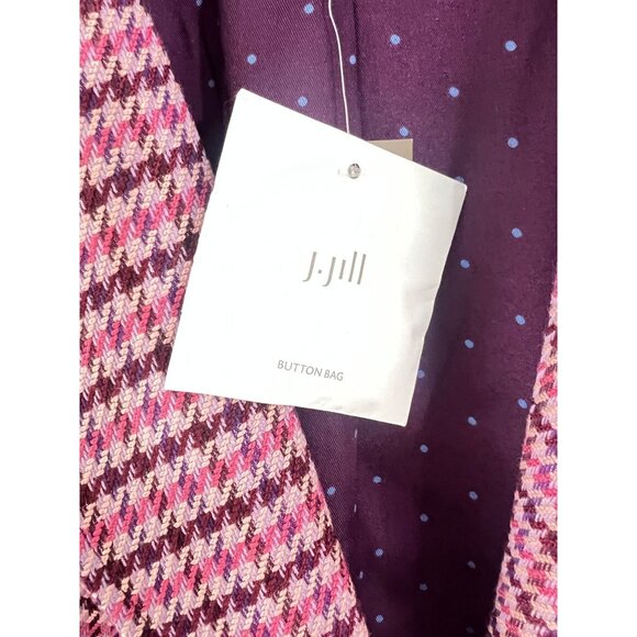 J. Jill Womens XL Pink Houndstooth Blazer One Button Career Jacket NWT - Picture 4 of 12